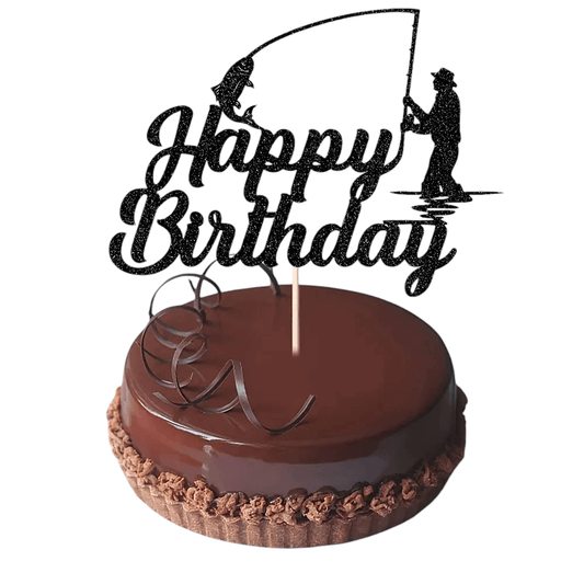 Fishing Happy Birthday Cake Topper
