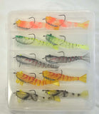Weedless Live Shrimp Prawn Lures - 10 Pack