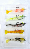 Weedless Live Shrimp Prawn Lures - 5 Pack