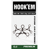 Hookem Crossline 3 Way Swivels - Choose Size