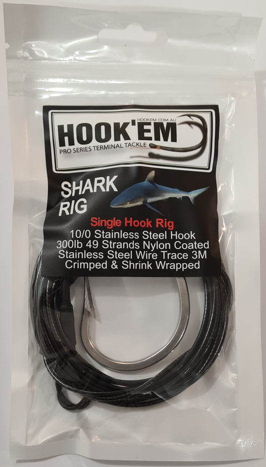 HOOKEM SHARK TRACES - SINGLE HOOK VARIOUS SIZES - REEL 'N' DEAL TACKLE