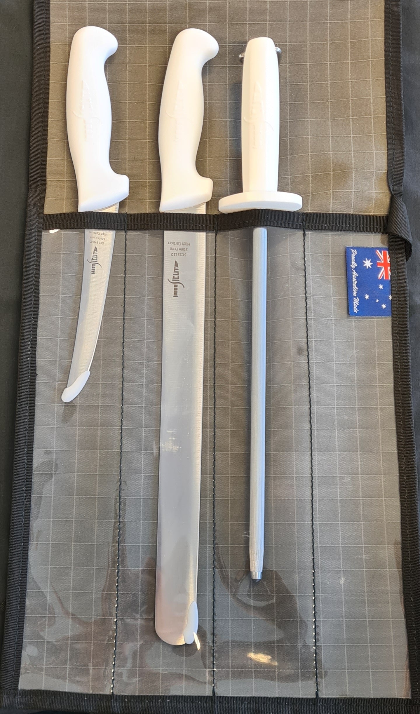 SICUT DECKIE KNIFE PACKAGE 4 PIECE WHITE HANDLES - REEL 'N' DEAL TACKLE