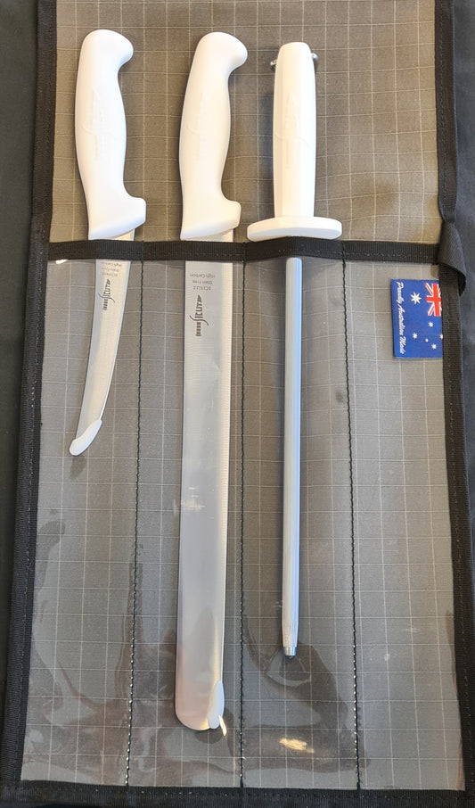 SICUT DECKIE KNIFE PACKAGE 4 PIECE WHITE HANDLES - REEL 'N' DEAL TACKLE