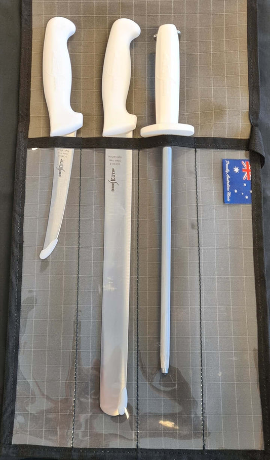 SICUT DECKIE KNIFE PACKAGE 4 PIECE WHITE HANDLES - REEL 'N' DEAL TACKLE