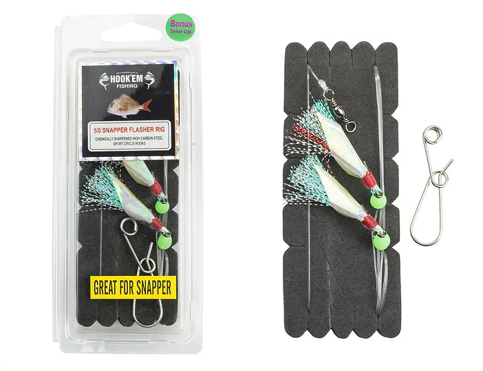 SNAPPER ATTRACTOR PRE MADE RIG - #5/0 - 5 PACK - REEL 'N' DEAL TACKLE