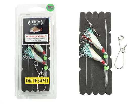 SNAPPER ATTRACTOR PRE MADE RIG - #5/0 - 5 PACK - REEL 'N' DEAL TACKLE