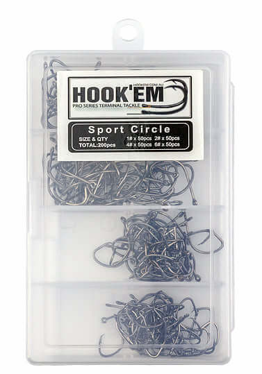 OCTOPUS CIRCLE HOOKS - 1# 2# 4# 6# - 200 PACK - REEL 'N' DEAL TACKLE