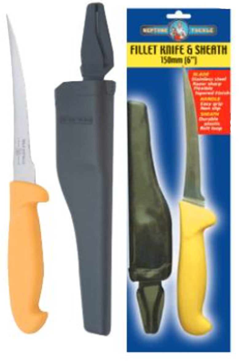 NEPTUNE TACKLE FILLET KNIFE & SHEATH - REEL 'N' DEAL TACKLE