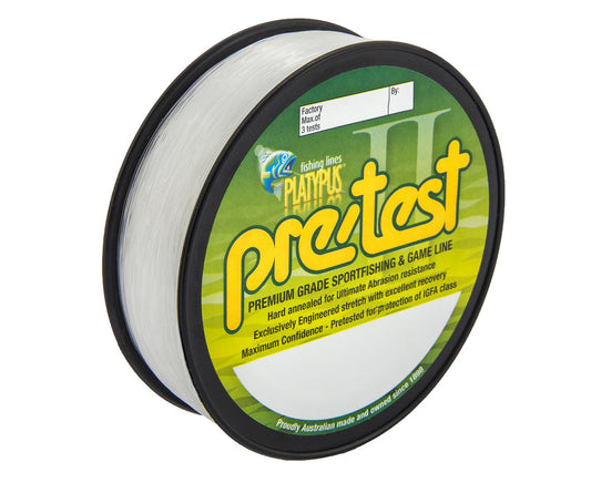 PLATYPUS PRE TEST MONOFILAMENT LINE CLEAR - 500M - REEL 'N' DEAL TACKLE