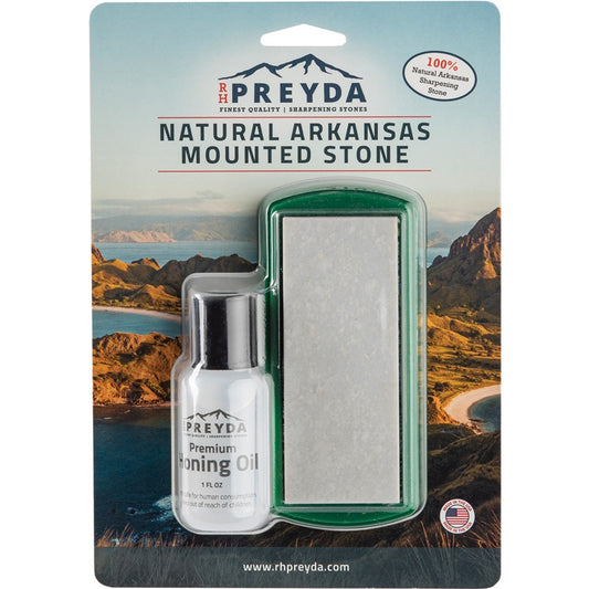 RH Preyda Hard Arkansas Pocket Stone Kit & Honing Oil