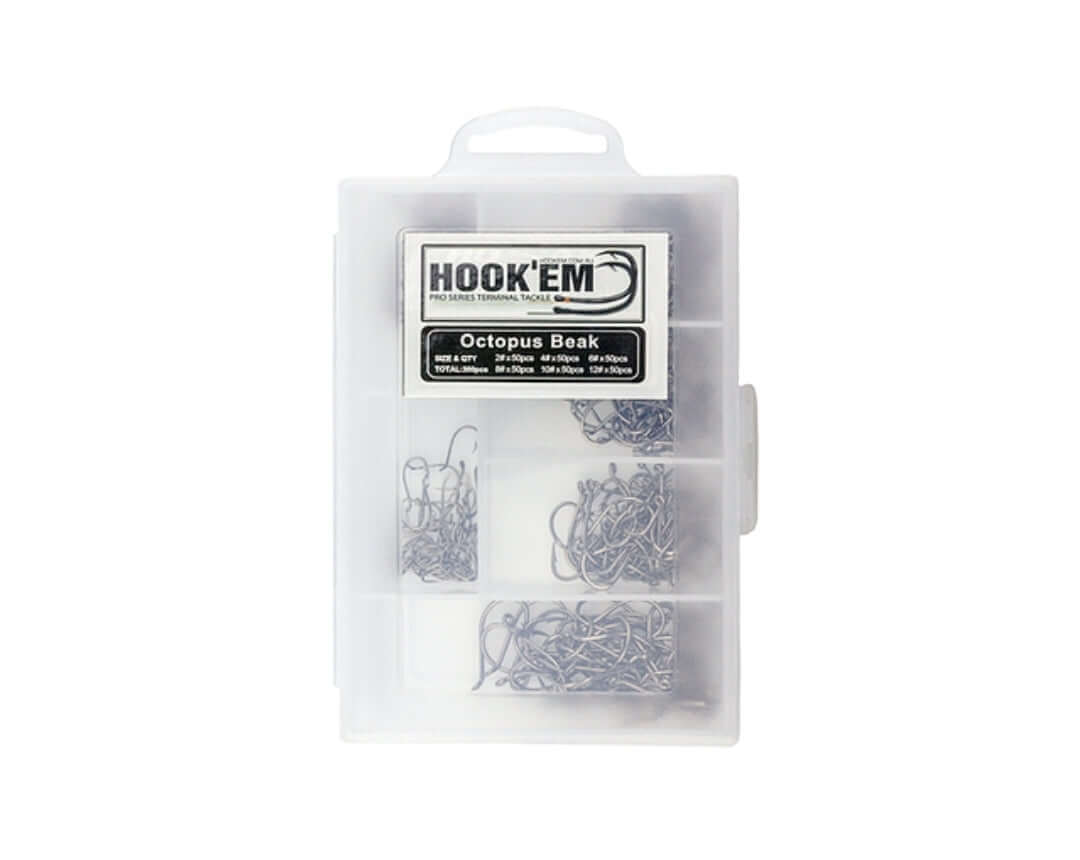 HOOKEM BEAK HOOKS - 12# 10# 8# 6# 4# 2# - 300 PACK - REEL 'N' DEAL TACKLE
