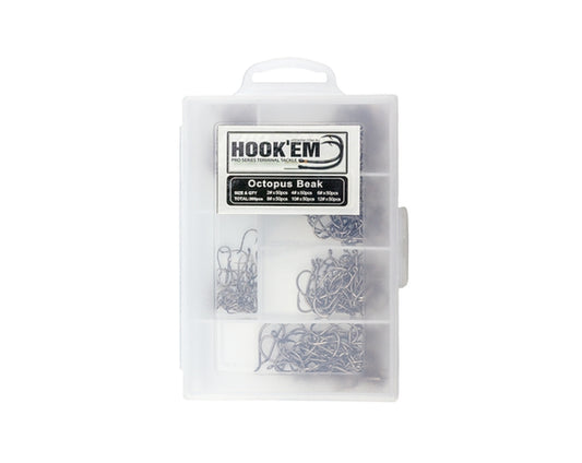 HOOKEM BEAK HOOKS - 12# 10# 8# 6# 4# 2# - 300 PACK - REEL 'N' DEAL TACKLE