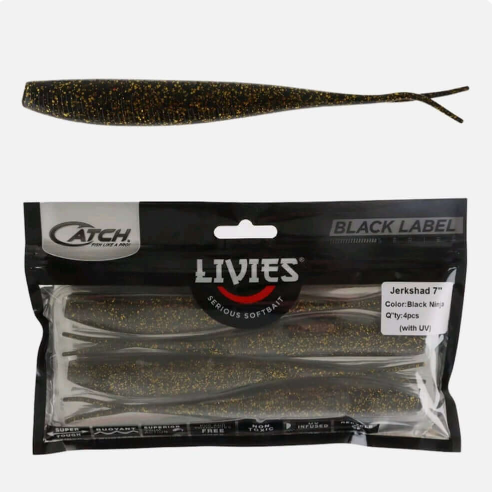 CATCH BLACK LABEL LIVIES 7" JERKSHAD - REEL 'N' DEAL TACKLE