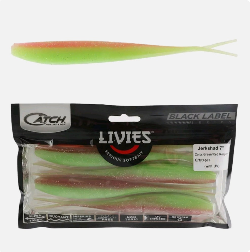 CATCH BLACK LABEL LIVIES 7" JERKSHAD - REEL 'N' DEAL TACKLE