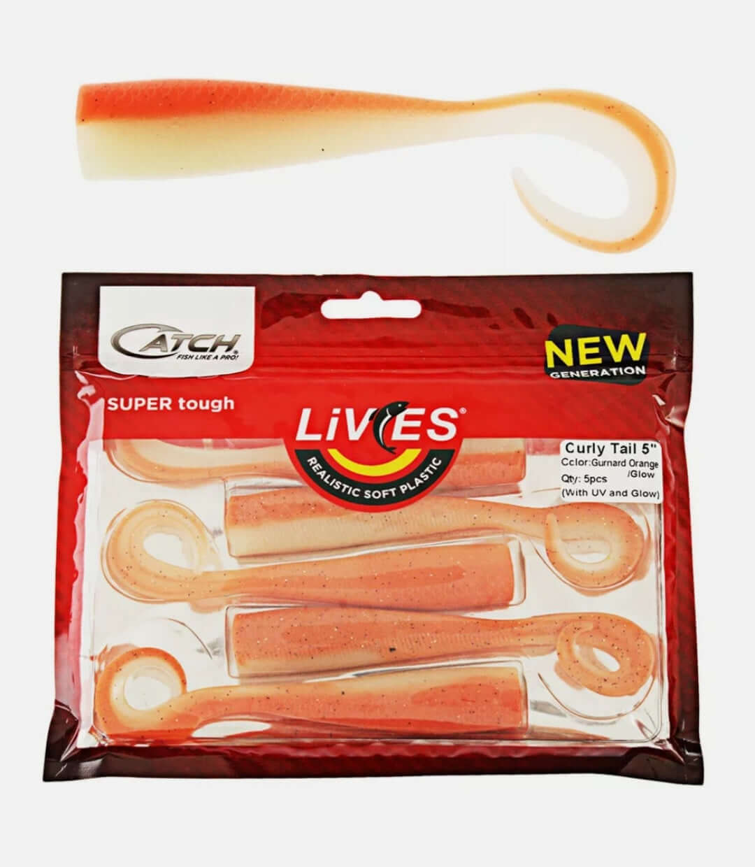 CATCH LIVIES 5" CURLY TAIL - REEL 'N' DEAL TACKLE