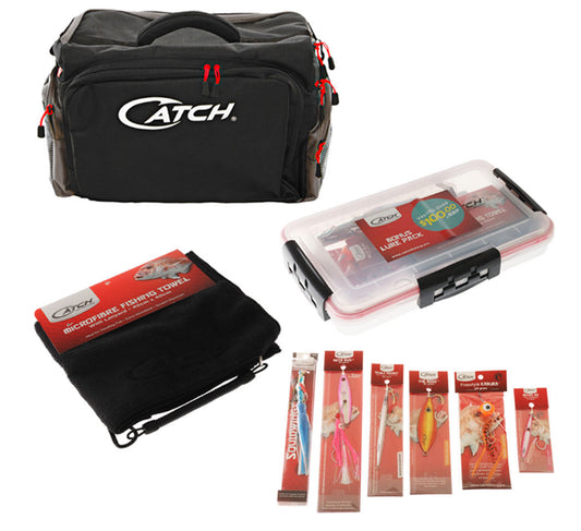 CATCH PRO TACKLE BAG WITH BONUS LURE PACK - REEL 'N' DEAL TACKLE