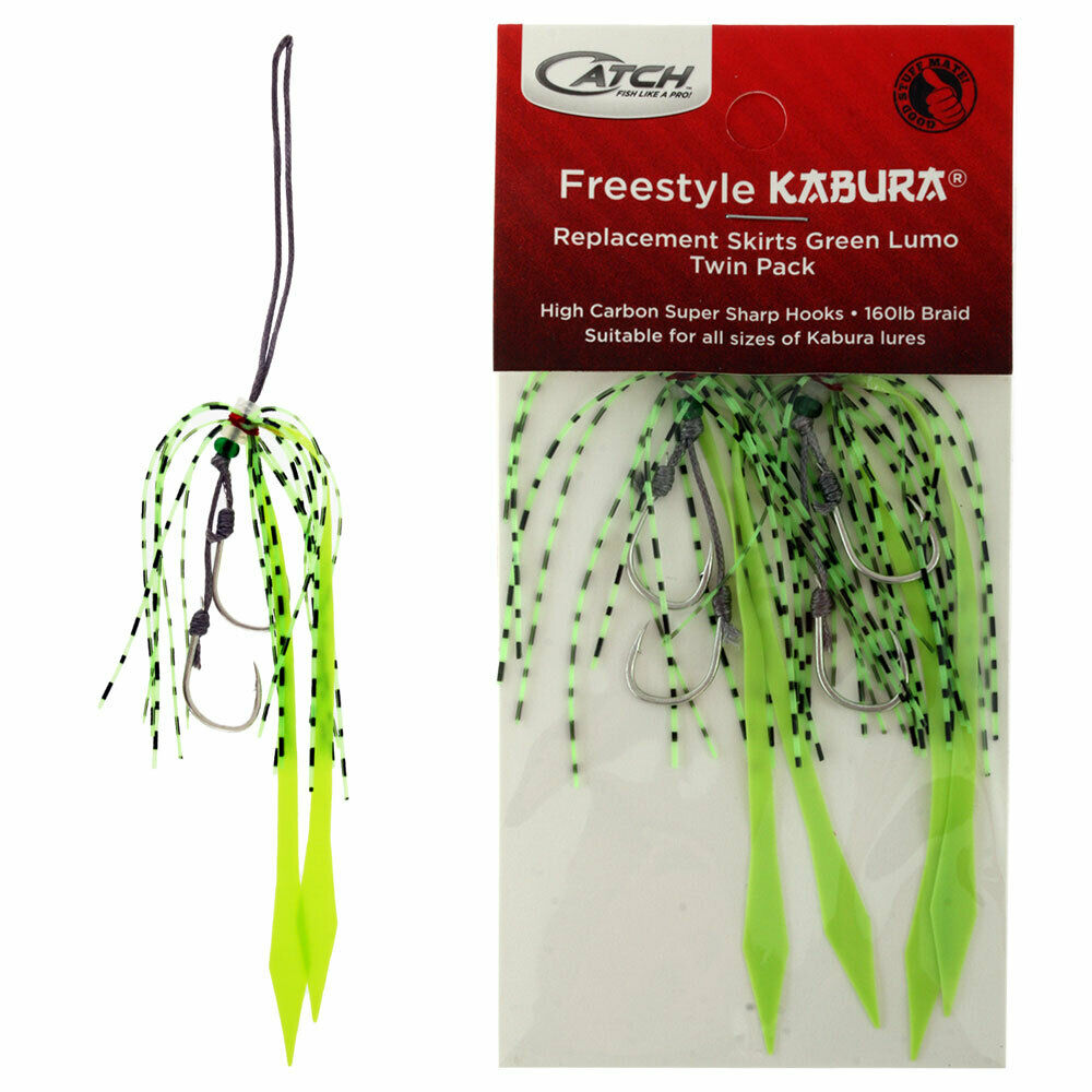 CATCH KABURA REPLACEMENT SKIRT TWIN HOOK SIZE 1 - REEL 'N' DEAL TACKLE