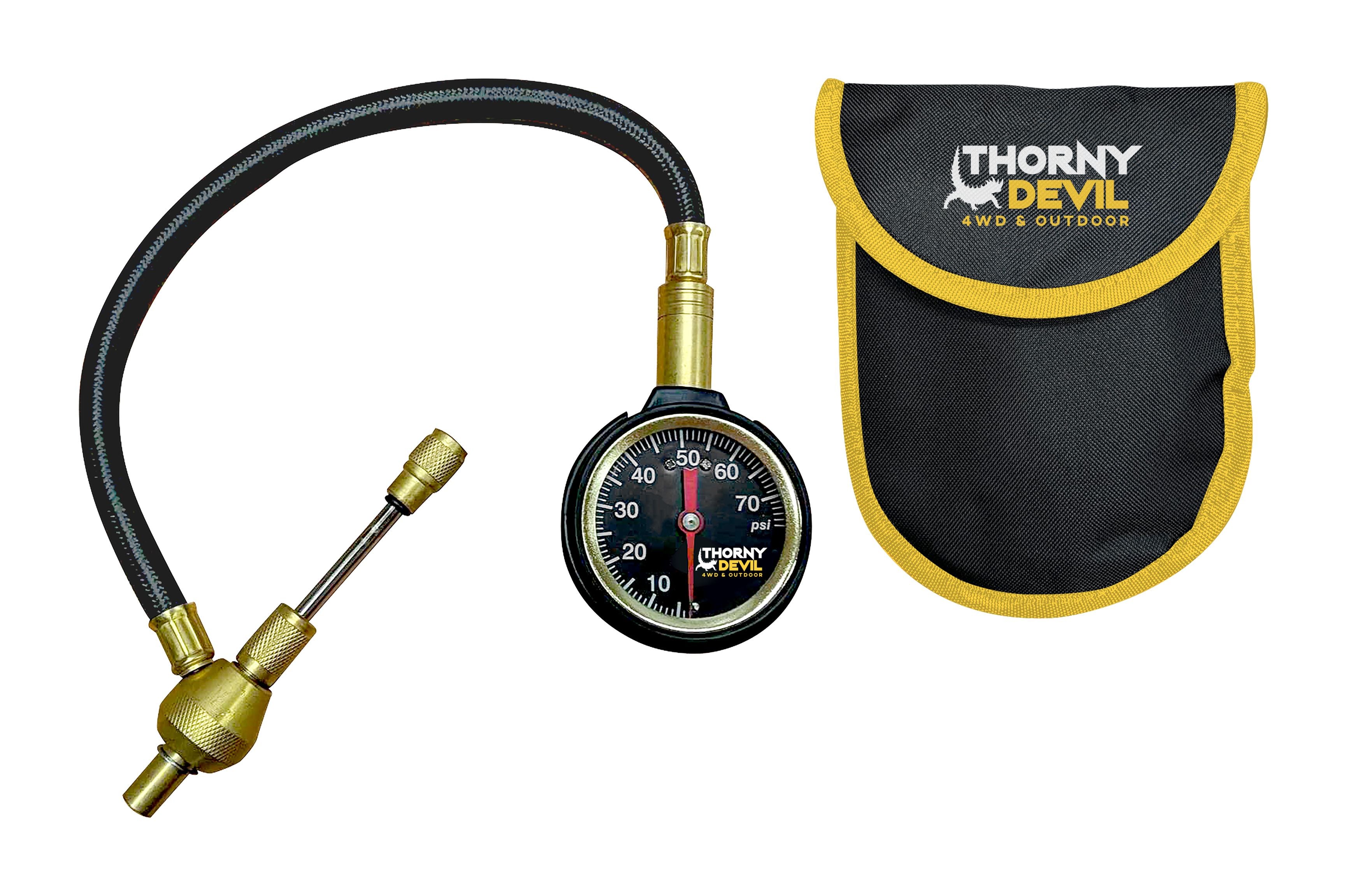 THORNY DEVIL 4X4 TYRE DEFLATOR WITH GAUGE AND STORAGE BAG - REEL 'N' DEAL TACKLE
