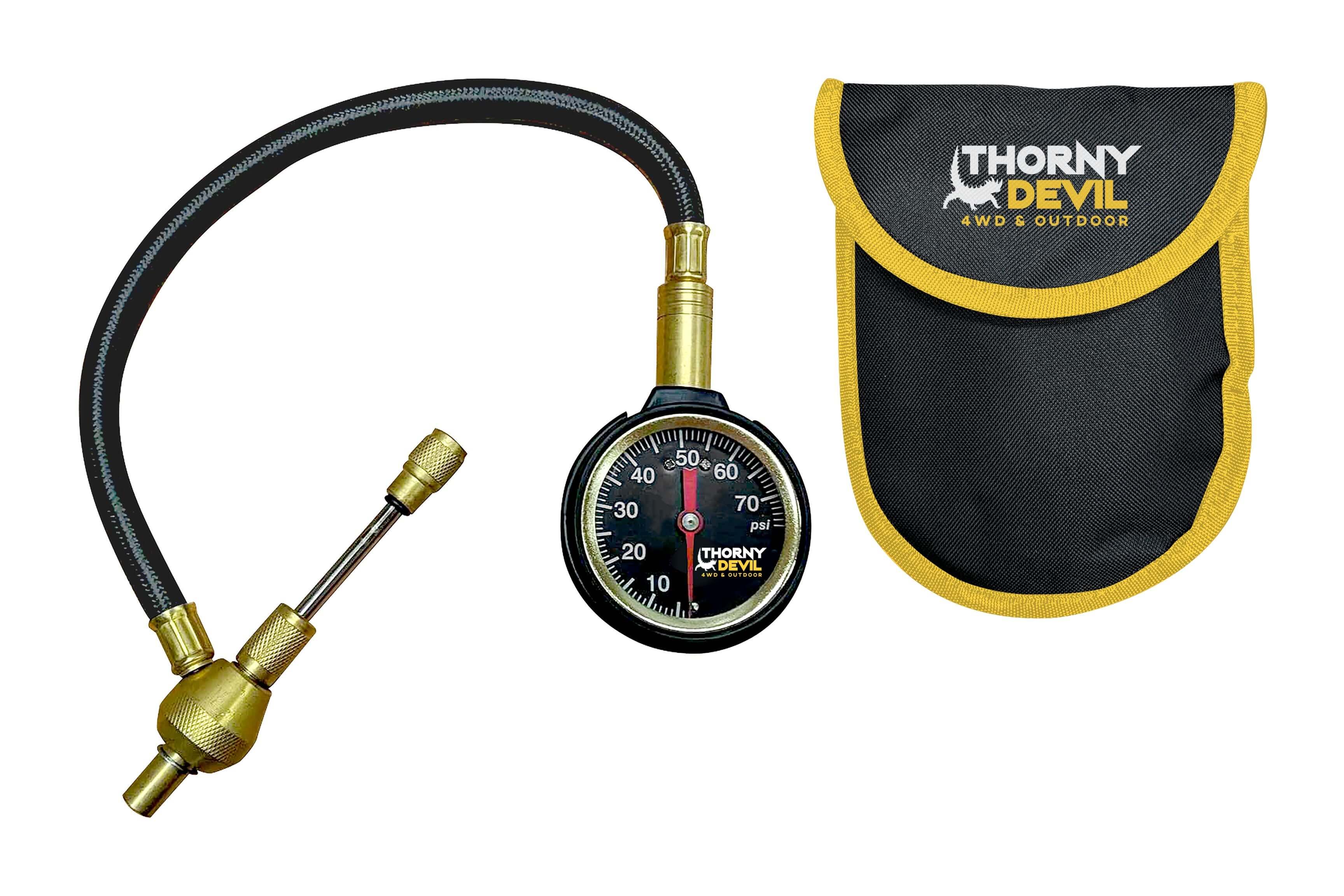 THORNY DEVIL 4X4 TYRE DEFLATOR WITH GAUGE AND STORAGE BAG - REEL 'N' DEAL TACKLE