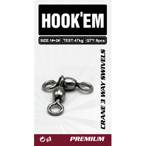 Hookem 3 Way Crane Swivels - Choose Size