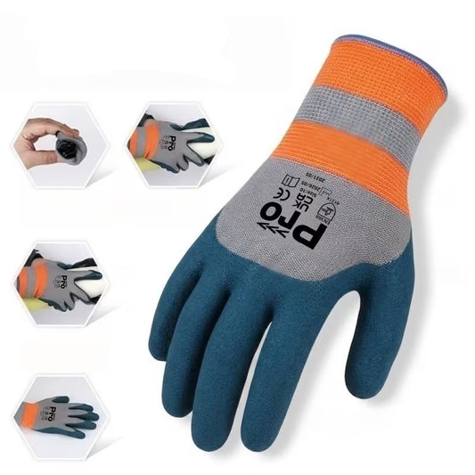 Heavy-Duty XL Fishing & Crabbing Work Gloves Coated Anti-Slip Grip