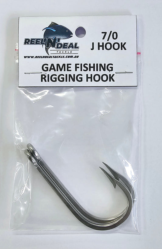 J Hook Stainless Game Rigging Hooks 7/0