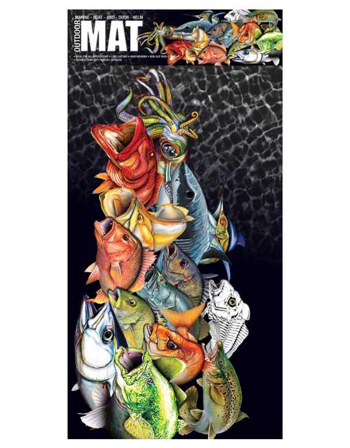 Retro School Fish Outdoor Mat