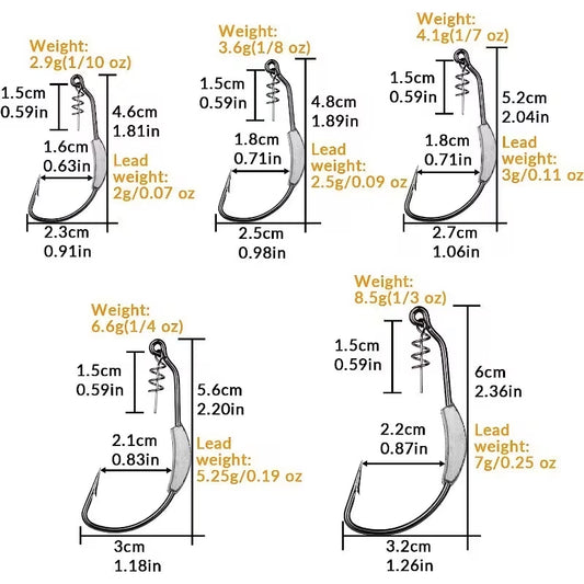 Weedless Twist Lock Jig Heads 25 Pack