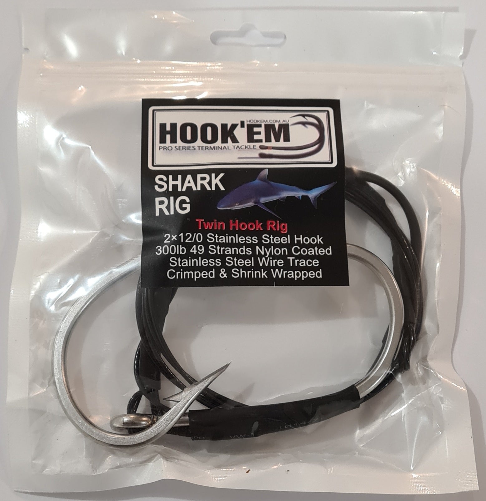Shark Hook Fishing Rigs, Fishing Stainless Steel Fishing Hooks 400lb Nylon  Coated Cable Leader Rigging, Hand-tied Crimped, Saltwater Fishing Tackle