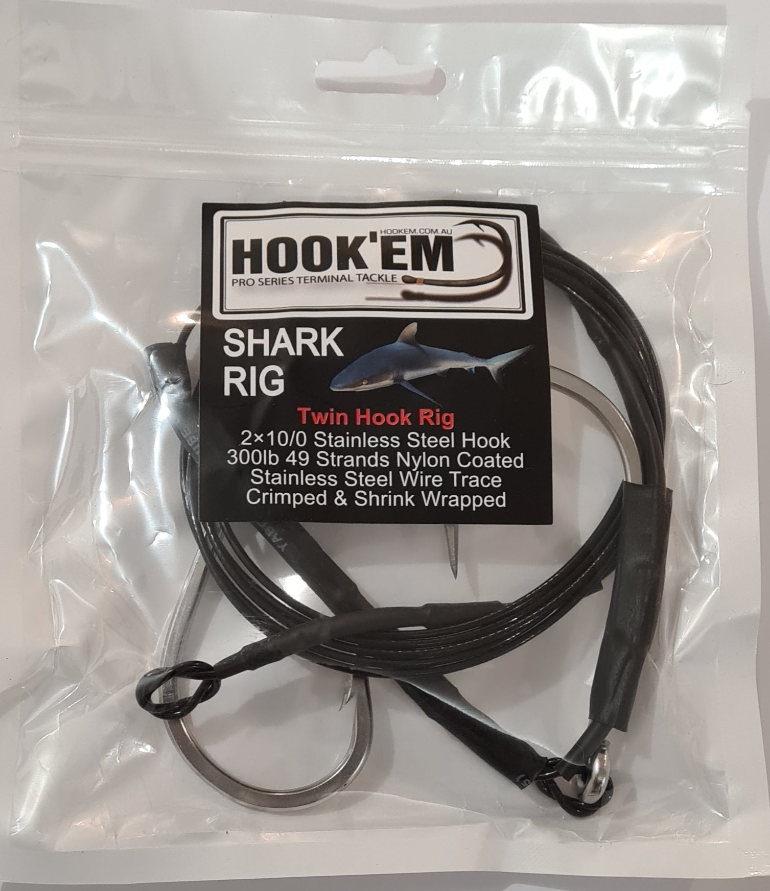 Hookem Shark Traces - Double Hook Various Sizes – REEL 'N' DEAL TACKLE