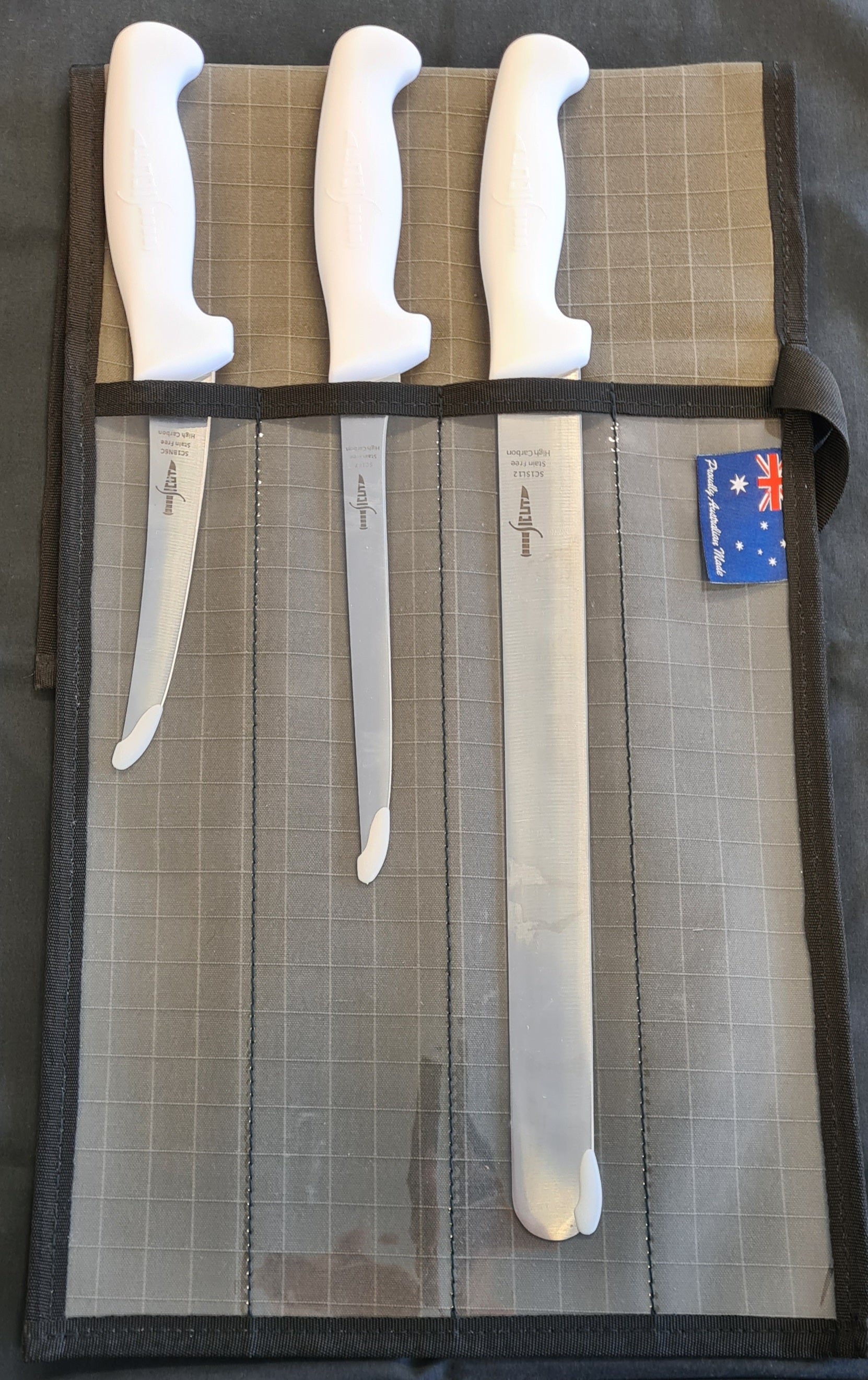 SICUT FISHERMANS KNIFE PACKAGE 4 PIECE WHITE HANDLES - REEL 'N' DEAL TACKLE