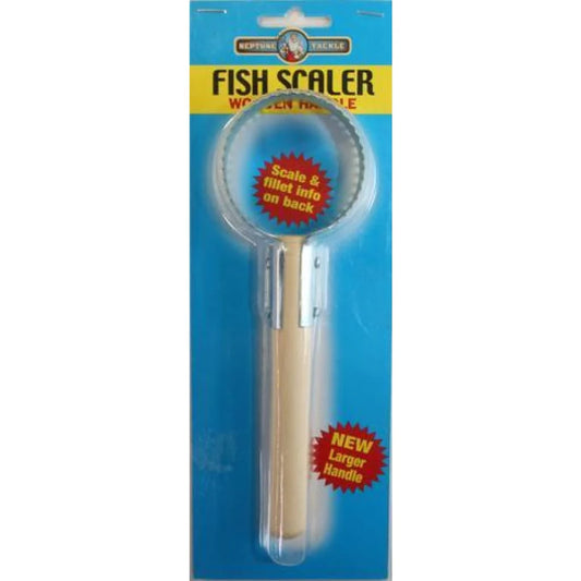 NEPTUNE TACKLE FISH SCALER - WOODEN HANDLE - REEL 'N' DEAL TACKLE