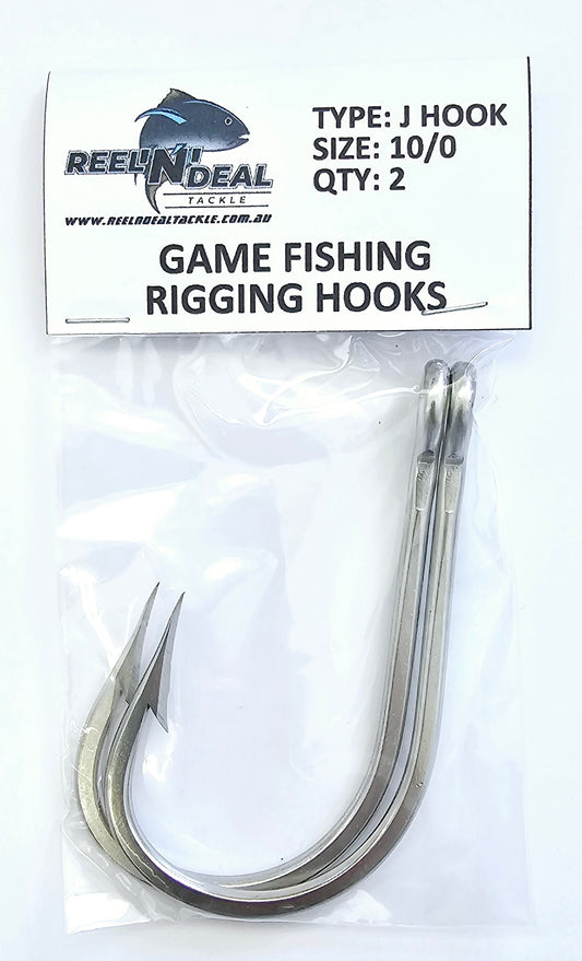 Stainless Steel Rigging J Hooks 10/0 2 Pack