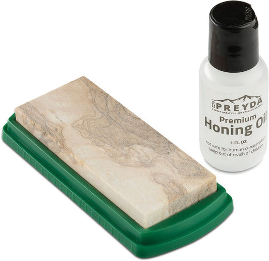 RH Preyda Hard Arkansas Pocket Stone Kit & Honing Oil