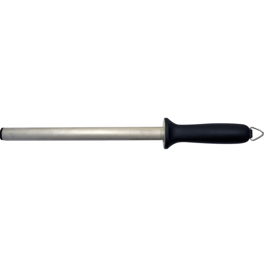 Sicut Diamond Sharpening Steel - Medium 10″ Rod With Black Handle
