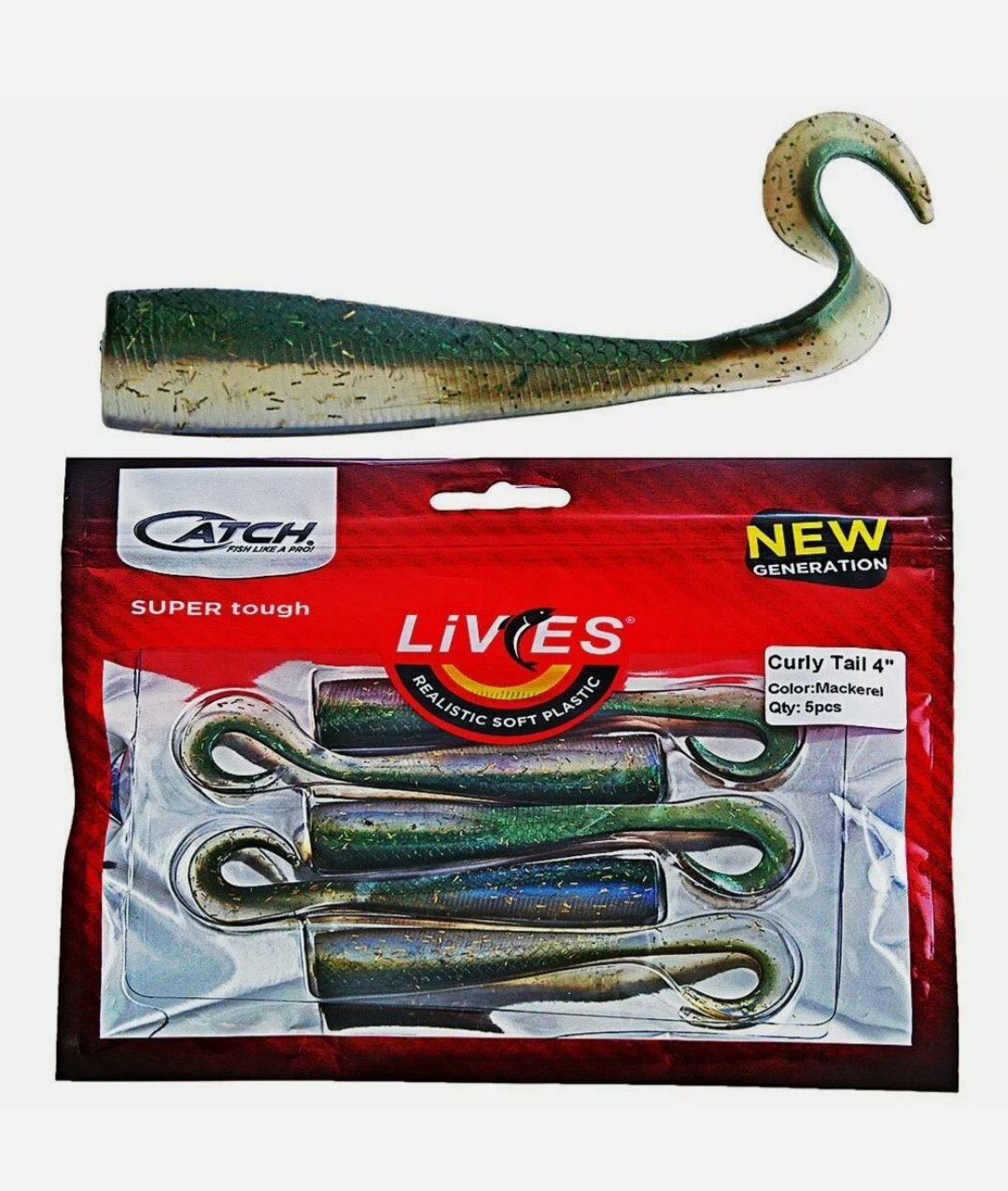 CATCH LIVIES 4" CURLY TAIL - REEL 'N' DEAL TACKLE