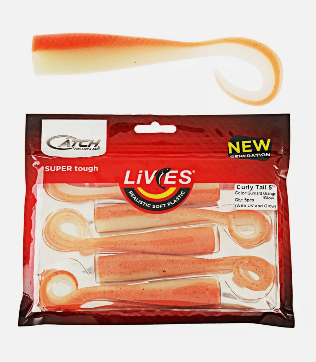 CATCH LIVIES 5" CURLY TAIL - REEL 'N' DEAL TACKLE