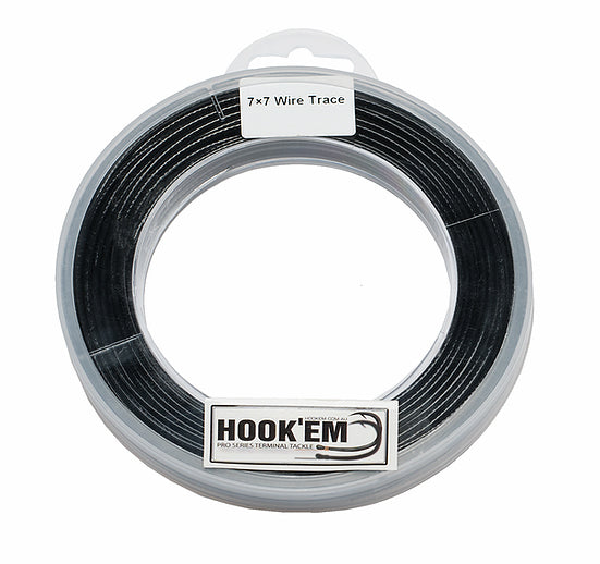 HOOKEM 7x7 BLACK NYLON COATED WIRE RIGGING TRACE - REEL 'N' DEAL TACKLE